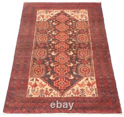 Vintage Hand-Knotted Area Rug 3'3 x 6'1 Traditional Wool Carpet