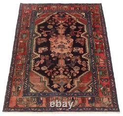 Vintage Hand-Knotted Area Rug 3'5 x 6'3 Traditional Wool Carpet