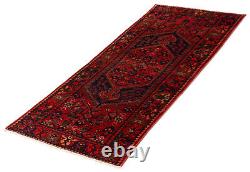 Vintage Hand-Knotted Area Rug 3'5 x 8'2 Traditional Wool Carpet