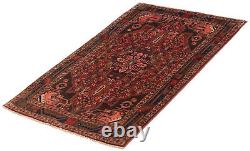 Vintage Hand-Knotted Area Rug 3'8 x 5'6 Traditional Wool Carpet
