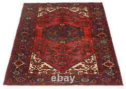 Vintage Hand-Knotted Area Rug 4'1 x 6'1 Traditional Wool Carpet