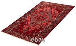 Vintage Hand-Knotted Area Rug 4'1 x 6'2 Traditional Wool Carpet