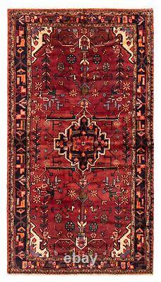Vintage Hand-Knotted Area Rug 4'2 x 7'6 Traditional Wool Carpet