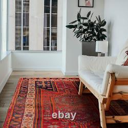 Vintage Hand-Knotted Area Rug 4'6 x 6'8 Traditional Wool Carpet