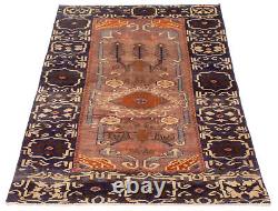 Vintage Hand-Knotted Area Rug 4'6 x 7'5 Traditional Wool Carpet