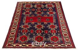 Vintage Hand-Knotted Area Rug 5'2 x 7'4 Traditional Wool Carpet