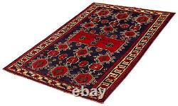 Vintage Hand-Knotted Area Rug 5'2 x 7'4 Traditional Wool Carpet