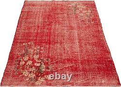 Vintage Hand-Knotted Area Rug 5'2 x 8'4 Traditional Wool Carpet