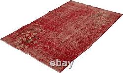 Vintage Hand-Knotted Area Rug 5'2 x 8'4 Traditional Wool Carpet