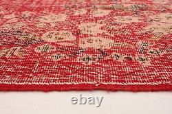 Vintage Hand-Knotted Area Rug 5'2 x 8'4 Traditional Wool Carpet