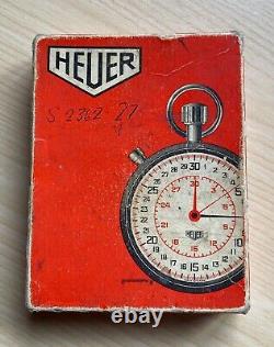 Vintage Heuer Stopwatch, in original box, fully working in Excellent Condition