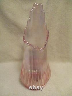Vintage Iridescent Pink Swung Vase 13- Excellent Condition