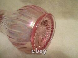 Vintage Iridescent Pink Swung Vase 13- Excellent Condition