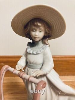 Vintage Lladro Figurine #6141 Kitty Cart Retired Large in Excellent Condition