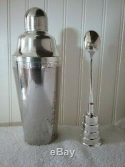Vintage Napier Cocktail Shaker & Jigger Mechanical Spoon In Excellent Condition