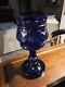 Vintage Rare Cobalt Blue With Gold Inlay Candlelight Excellent Condition
