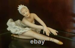 Vintage Wallendorf Porcelain Ballerina Sitting & Stretching- Excellent Condition