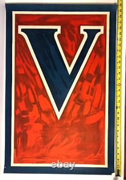 WW1 Rare Original V Victory Poster EXCELLENT Condition. FRAMED. See video