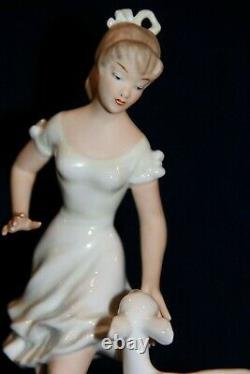 Wallendorf Porcelain Woman Lady With Deer Excellent Condition