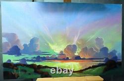 William Hawkins Painting 24/15 Abstract Sunset Excellent Condition