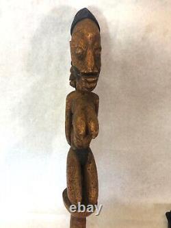 Yoruba Shango Dance Wand. African Tribal Carved Wood. Excellent Condition