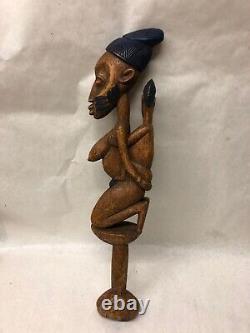 Yoruba Shango Dance Wand. African Tribal Carved Wood. Excellent Condition
