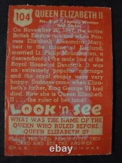 1952 Topps Look N Voir #104 Reine Elizabeth Ii, Vg/excellent État