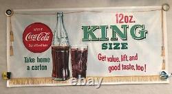 1958 Vintage, Original, Coca-cola, Coca, Grand, Panneau En Papier, Condition Excellente