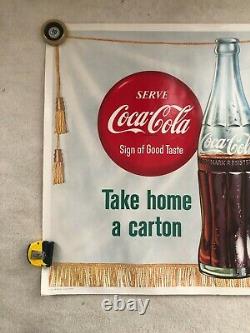 1958 Vintage, Original, Coca-cola, Coca, Grand, Panneau En Papier, Condition Excellente