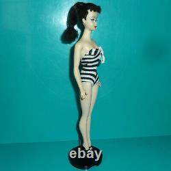 1959 Vintage Original #2 Brunette Poupée Barbie Queue De Cheval, Excellent État
