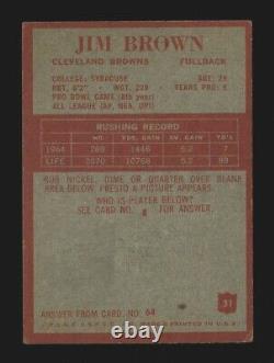 1965 Philadelphie #31 Jim Brown Près De Parfait Centrer Près D'excellent État