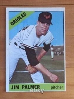 1966 Topps #128 Jim Palmer carte de recrue autographiée, Baltimore Orioles