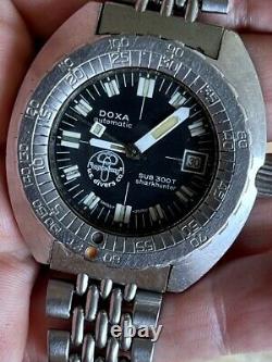 1969 Doxa Sub 300t Sharkhunter Aqualung Condition Excellente Bracele Original