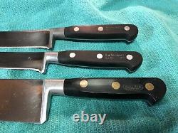 3 Vintage Sabatier Chef Couteau Lot Excellente Forme Utilisée 14 13 12 Lions Couteaux