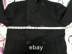 50's Original Pea Coat U. S. Navy Laine Taille 38 Excellent État