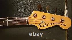 69 Fender Precision Bass Excellent État D'origine Sunburst Studio Bass Case