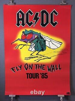 Ac/dc Voler Sur Le Mur Affiche Originale Tour'85 Excellent État 22x30