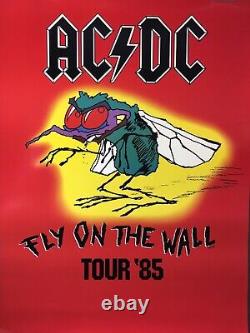 Ac/dc Voler Sur Le Mur Affiche Originale Tour'85 Excellent État 22x30