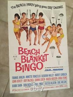 Affiche De Cinéma De Beach Blanket Bingo Originale 1965 1 Feuille Excellent État
