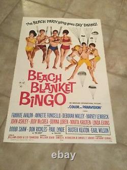 Affiche De Cinéma De Beach Blanket Bingo Originale 1965 1 Feuille Excellent État