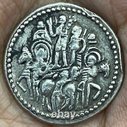 Ancienne pièce de drachme parthe en argent massif en excellent état