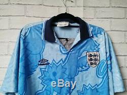 Angleterre Originale 1992 Umbro Loin 3 Shirt Adulte Grand Excellent Etat