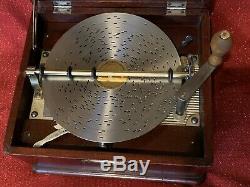 Antique D'origine Mira Musique Disc Box W Cithare & Disques Excellent État
