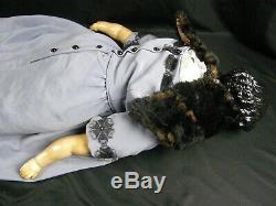Antique Extra Large 36 Géant Chine Head Doll Flat Top Excellent État Énorme