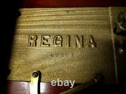 Antique Original Mahogany Regina Disc Music Box W 8 Discs Excellent État