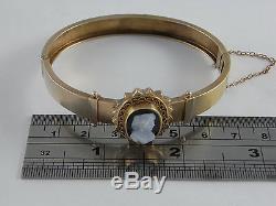 Antique Victorian 15k Bracelet En Or 15ct Cameo Excellent Etat