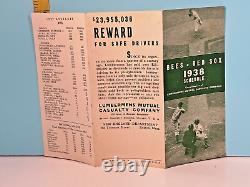 Calendrier des Boston Red Sox & Bees de 1938 de la compagnie Lumberman's Mutual Casualty Co