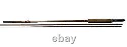 Canne à pêche à la mouche en bambou vintage 3 pièces 8' Original non marquée en EXCELLENTE condition