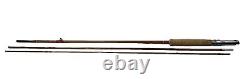 Canne à pêche à la mouche en bambou vintage 3 pièces 8' Original non marquée en EXCELLENTE condition