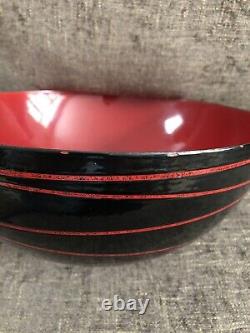 Cathrineholm 11 Rouge Et Noir Saturn Bowl Glossy Excellente Condition Vintage